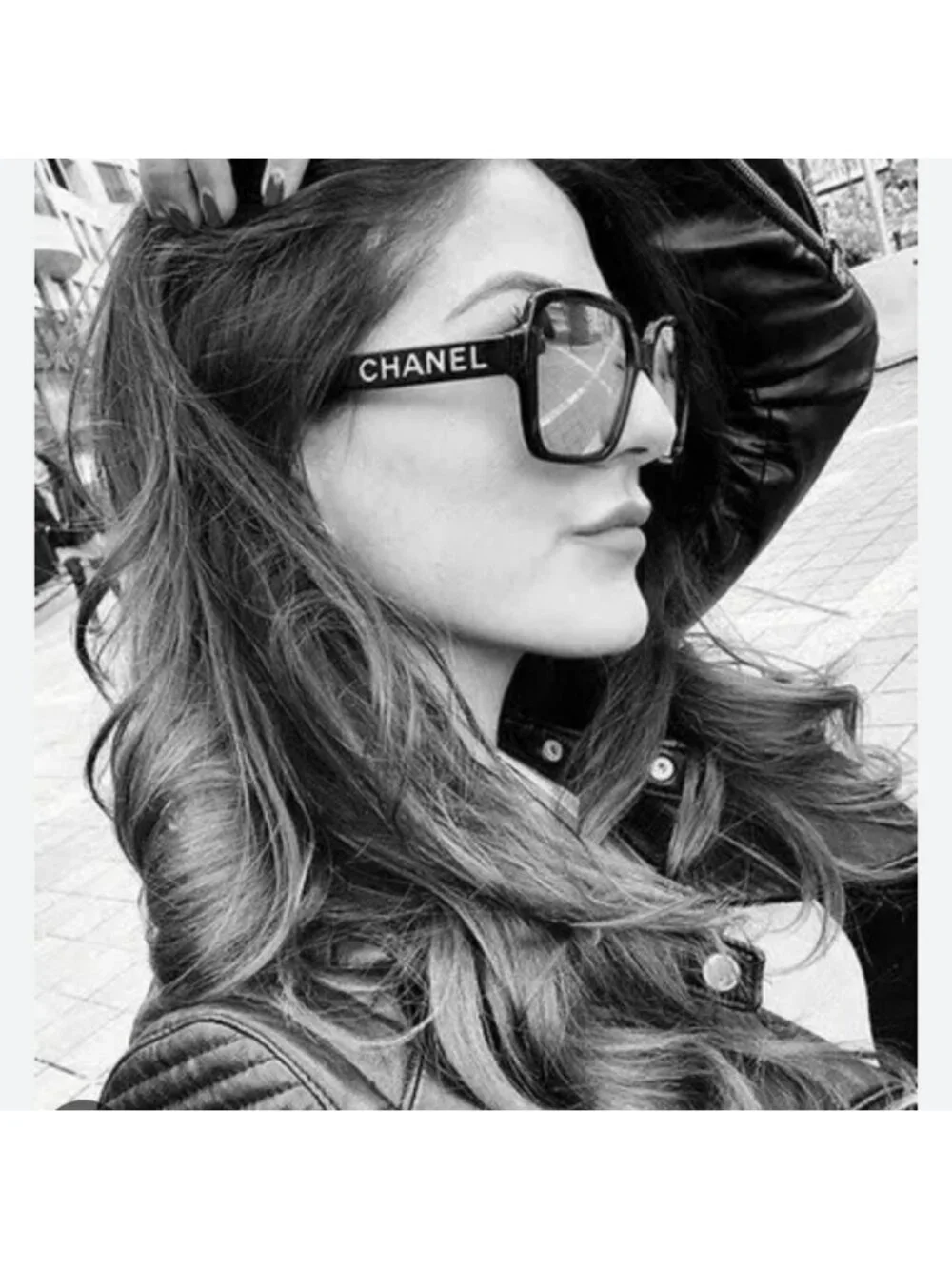CHANEL BLACK SUNGLASSES CH5408A 622/S4 OVERSIZED GOLD LETTERS